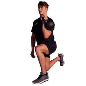 kettlebell rack lunge