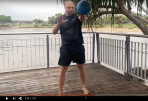 single arm staggered stance kettlebell swing