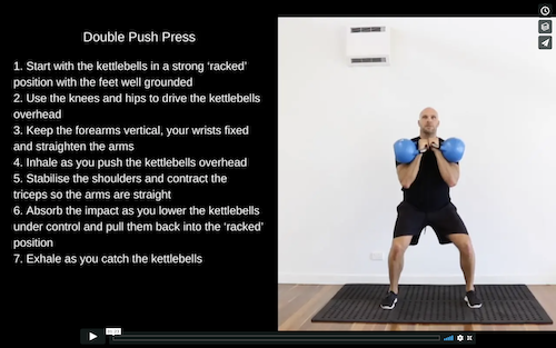 Double Kettlebell Push Press - Dangerously Fit Academy