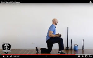Steel mace offset lunges