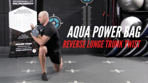 Aqua Power Bag Reverse Lunge Trunk Twist