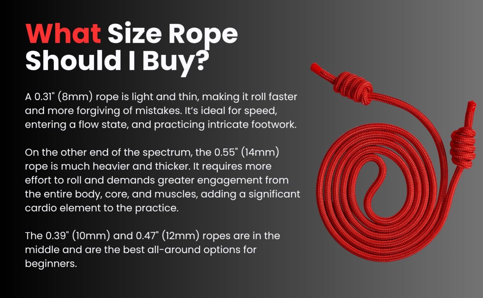 flow rope sizes